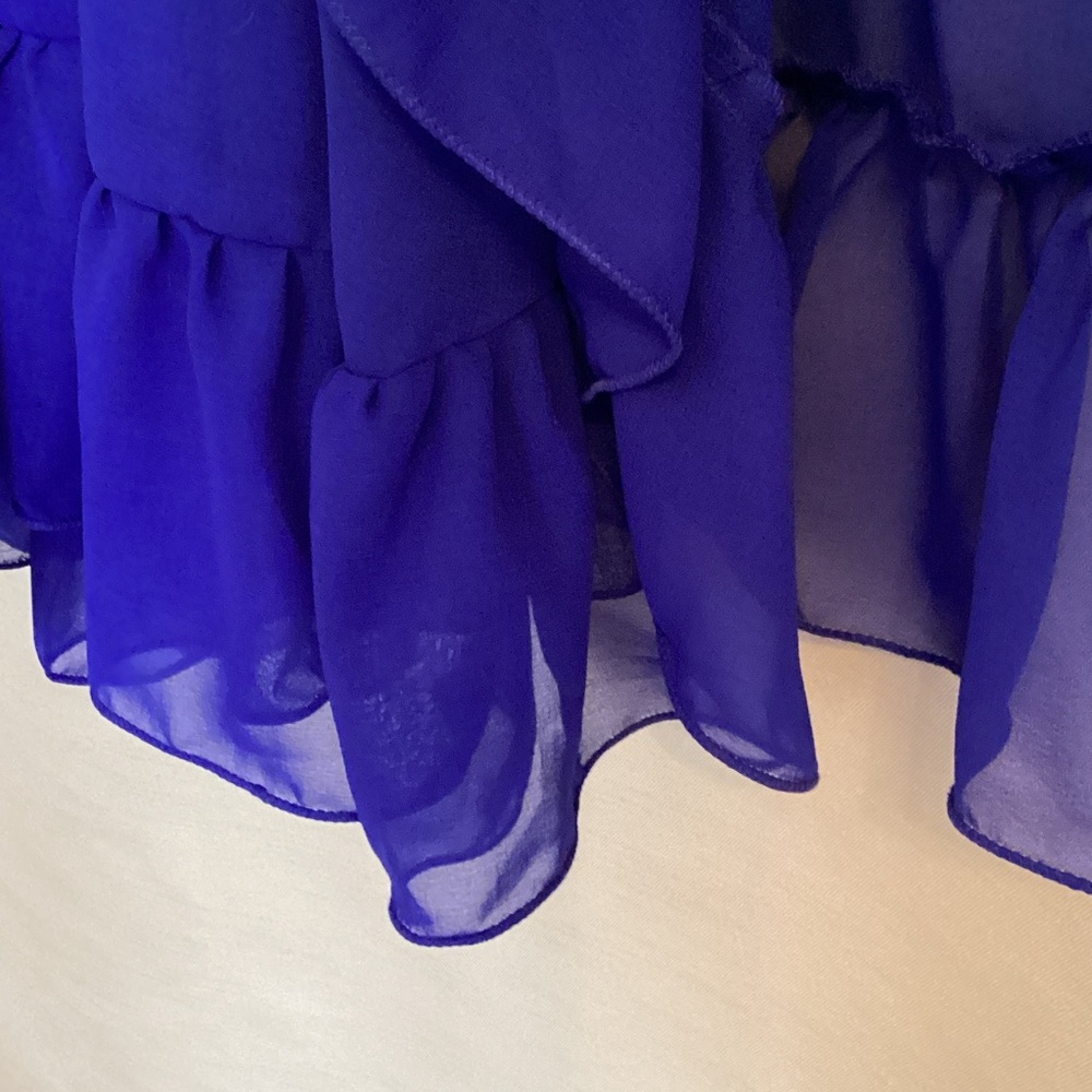 Sheer Chiffon Blue Ruffled Belly Dance Skirt - Women - Picture 4 of 5